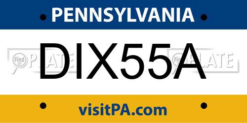 DIX55A Pennsylvania License Plate