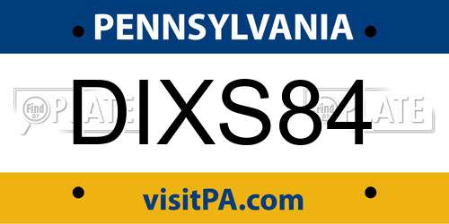 DIXS84 Pennsylvania License Plate
