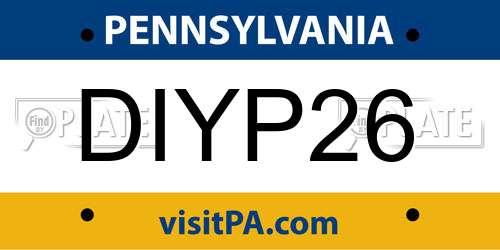 DIYP26 Pennsylvania License Plate