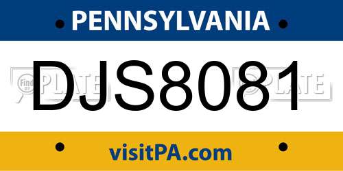 DJS8081 Pennsylvania License Plate