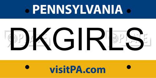 DKGIRLS Pennsylvania License Plate
