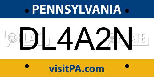 DL4A2N Pennsylvania License Plate