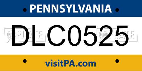 DLC0525 Pennsylvania License Plate