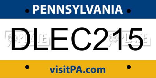 DLEC215 Pennsylvania License Plate