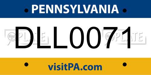 DLL0071 Pennsylvania License Plate