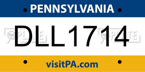 DLL1714 Pennsylvania License Plate