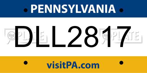 DLL2817 Pennsylvania License Plate