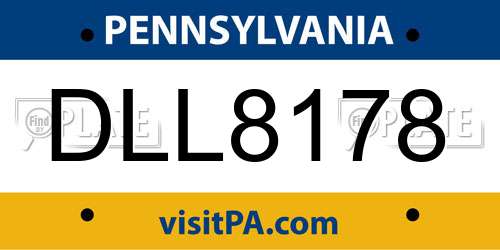 DLL8178 Pennsylvania License Plate