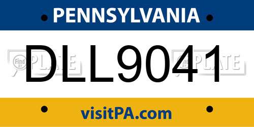 DLL9041 Pennsylvania License Plate