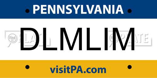DLMLIM Pennsylvania License Plate