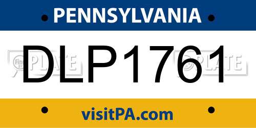 DLP1761 Pennsylvania License Plate