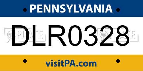 DLR0328 Pennsylvania License Plate