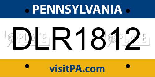 DLR1812 Pennsylvania License Plate