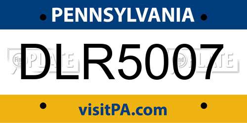 DLR5007 Pennsylvania License Plate