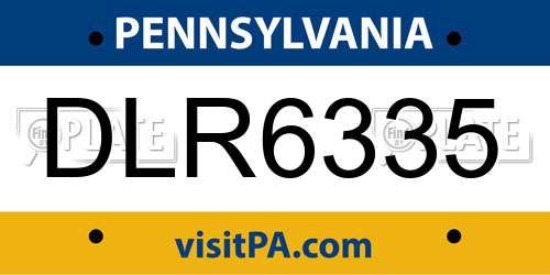DLR6335 Pennsylvania License Plate