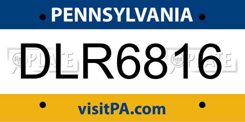 DLR6816 Pennsylvania License Plate