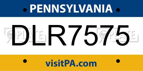 DLR7575 Pennsylvania License Plate
