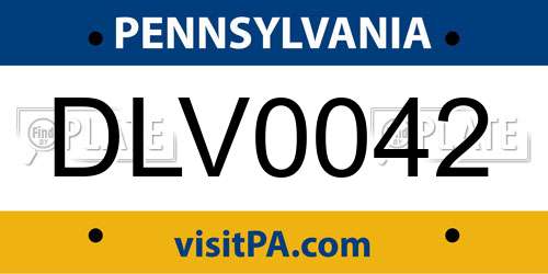 DLV0042 Pennsylvania License Plate