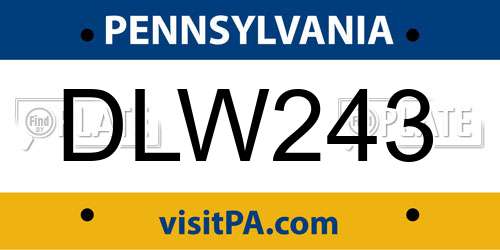 DLW243 Pennsylvania License Plate