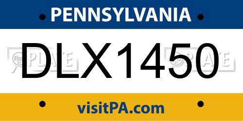 DLX1450 Pennsylvania License Plate