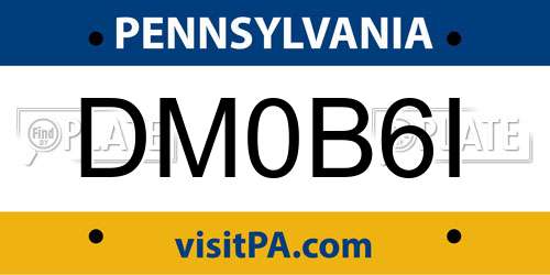DM0B6I Pennsylvania License Plate