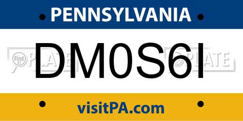 DM0S6I Pennsylvania License Plate