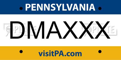 DMAXXX Pennsylvania License Plate