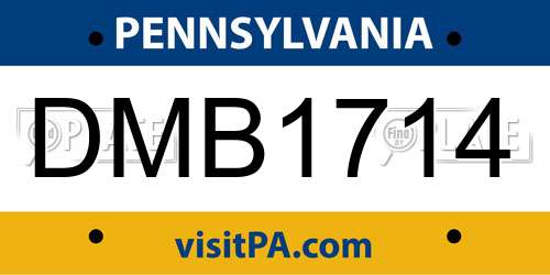 DMB1714 Pennsylvania License Plate