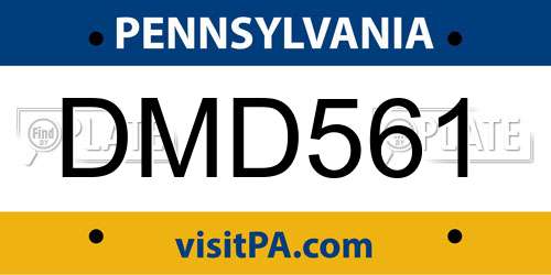 DMD561 Pennsylvania License Plate