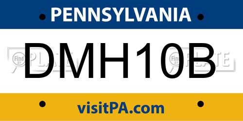 DMH10B Pennsylvania License Plate