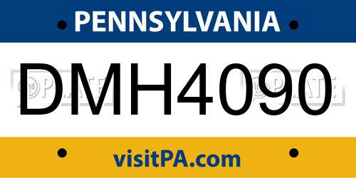 DMH4090 Pennsylvania License Plate