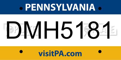 DMH5181 Pennsylvania License Plate