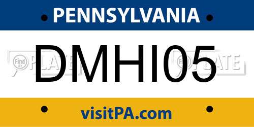 DMHI05 Pennsylvania License Plate