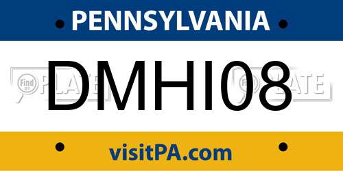 DMHI08 Pennsylvania License Plate