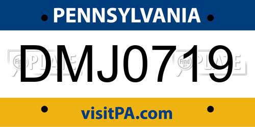 DMJ0719 Pennsylvania License Plate