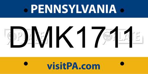 DMK1711 Pennsylvania License Plate