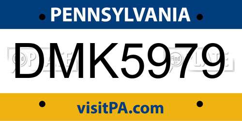 DMK5979 Pennsylvania License Plate