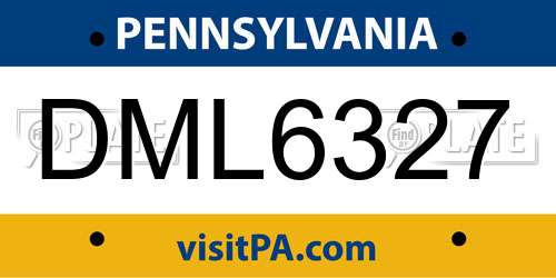 DML6327 Pennsylvania License Plate