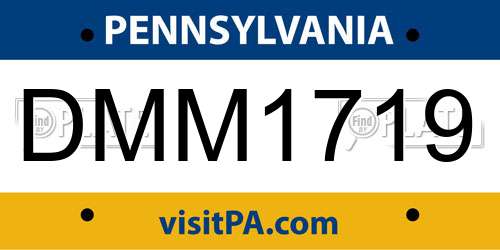 DMM1719 Pennsylvania License Plate