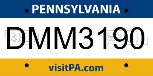 DMM3190 Pennsylvania License Plate