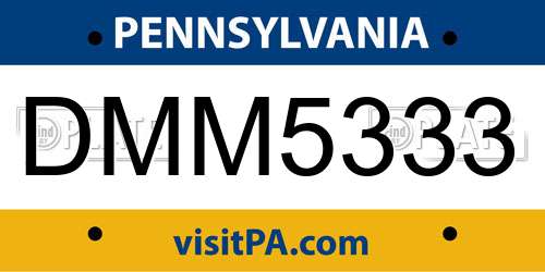 DMM5333 Pennsylvania License Plate