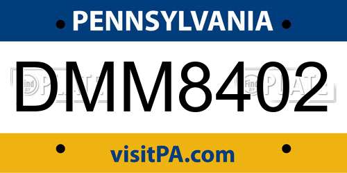 DMM8402 Pennsylvania License Plate