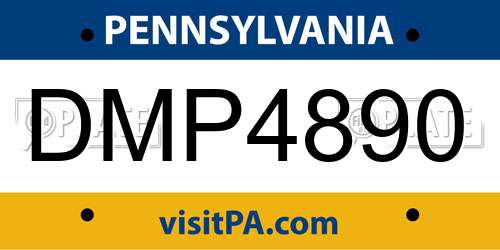 DMP4890 Pennsylvania License Plate