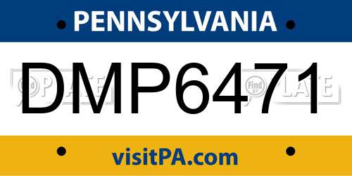 DMP6471 Pennsylvania License Plate