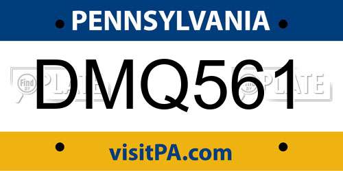 DMQ561 Pennsylvania License Plate