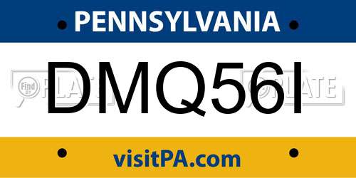 DMQ56I Pennsylvania License Plate