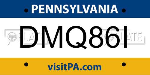 DMQ86I Pennsylvania License Plate