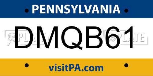 DMQB61 Pennsylvania License Plate