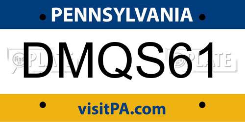 DMQS61 Pennsylvania License Plate
