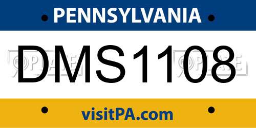 DMS1108 Pennsylvania License Plate